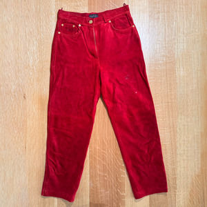 Gucci Red Suede Pant – High waisted